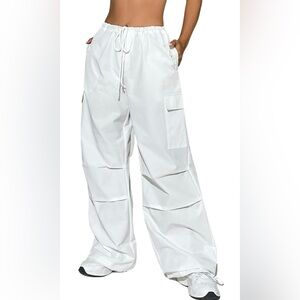 Verdusa Women's White Drawstring Cargo Pants l S